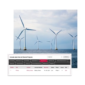 offshore windfarm on the background and tractivity system screenshot